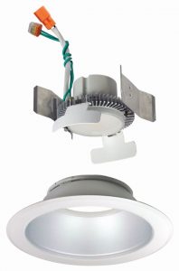 The Cobalt Click LED downlight offers interchangeable, snap-on trims.