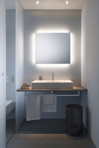 The ambient light mirrors cast light on the room rather than directly on the user.