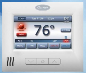 Carrier ComfortChoice Touch thermostat with ThinkEco's modlet cloud platform