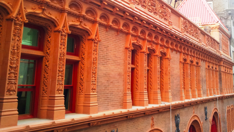 The scope of work included documentation and assessment of each individual terracotta units and cast iron parts on the building.