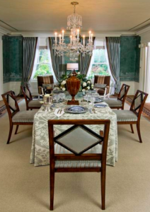 Twin Maples' dining room today can host elegant dinner events. Photo: Keith Scott Morton