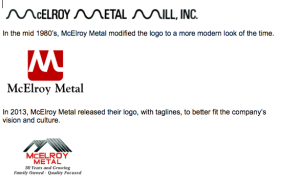 McElroy Metal's logo evolution