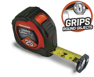 Swanson Tool's new tape measure under its premium Savage brand that features a patent-pending rotating tip.