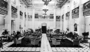 The Mayo Hotel's lobby in 1926. 