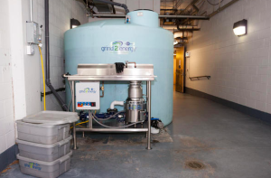 The Blackwell Inn grinds food waste from dishwashing, prep and servicestation areas, as well as kitchenettes in conference rooms, through the Grind2Energy machine from InSinkErator. PHOTO: Grind2Energy