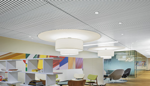 Armstrong Ceiling Systems has added a white painted finish to its line of WoodWorks Grille Ceiling Systems.