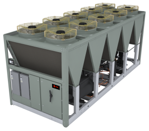 Trane Sintesis air-cooled chillers offer a cooling solution, providing energy efficiency, multiple acoustical treatment options for low sound output and refrigerant choices to address sustainability concerns.