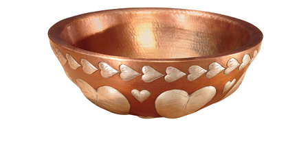The solid copper bowl is hand-hammered by Thompson Traders craftsmen in Santa Clara del Cobre, Mexico, where generations of coppersmiths have used time-honored, metal-crafting techniques for centuries.