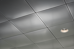 ROCKFON SpanAir Clip-In metal ceiling panels integrate with and conceal 15/16-inch suspension systems.