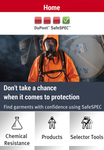 DuPont Protection Technologies launches DuPont SafeSPEC Mobile, a comprehensive interactive mobile application that enables safety professionals to select chemical protective apparel from their smartphone.