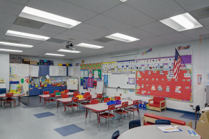 The district worked with KSA Lighting to coordinate installation of more than 5,000 VT Series LED luminaires controlled by the nLight controls system in 480 classrooms across 14 of its campuses, including 11 elementary schools and three junior high schools.