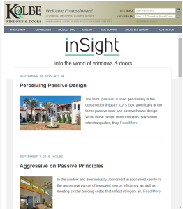 Offering insight into the world of window and doors, Kolbe has launched “inSight.”