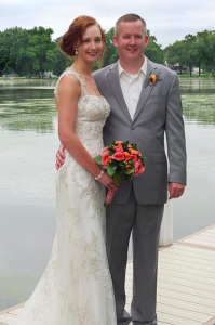 Editor Christina Koch married Bart Thoreson on Aug. 29 along the lake behind their Iowa home.