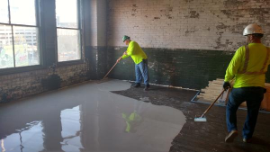 This fiber-reinforced material allows for a smooth and level floor that is poured directly over the existing floor, slashing the amount of demolition waste.
