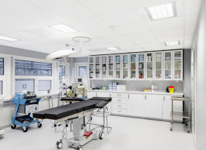ROCKFON Medical stone wool ceiling panels are easy to clean and disinfect, while meeting health-care facilities’ attractive design goals, sustainability objectives and stringent performance requirements.