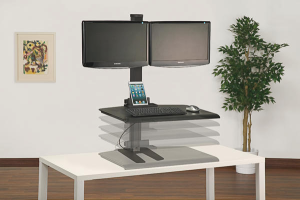 Increase productivity and promote wellness with the WS1 Adjustable Height Workstation from Doug Mockett & Co. Inc.