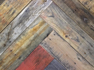 Viridian Reclaimed Wood introduces Zigzag, a line of affordable reclaimed wood paneling derived from shipping crates.