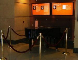 Nine lobbies now contain a baby grand player piano that fills the space and hallways with elegant music.