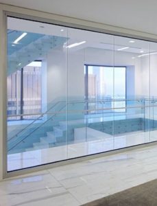 Fireframes ClearView System allows design professionals to create fire-rated glass walls with nearly colorless transitions between glass panels.