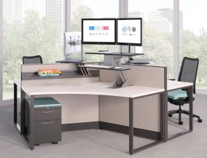 The Directional desktop device turns any work surface into a sit-to-stand workstation.