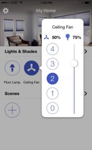 Using the Lutron App, building owners can adjust their Hunter Symphony and Signal ceiling fans to a preferred setting.
