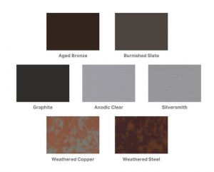 The available colors for metal roofing and wall panels includes seven more PAC-CLAD finishes.