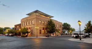 Built in 1918, Farmers Bank is a 2-story, Neoclassical-style building designed by Nevada architect Frederick J. Delongchamps.