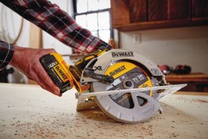 The 20V MAX XR Circular Saw features a blade large enough for most common applications and a brushless motor.