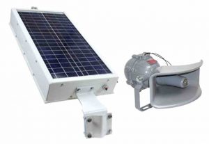 The solar powered siren provides operators with an signal system that can be heard over the day to day operation of industrial machinery.