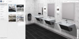The Virtual Design Tool assists architects and designers in planning and visualizing their restroom designs incorporating Bradley hand washing fixtures, partitions and accessory products.