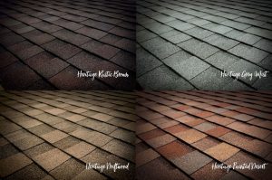 The colors, which are Rustic Brown, Grey Mist, Driftwood and Painted Desert, are a part of the TAMKO Heritage laminated asphalt shingle line.