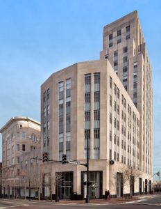The Hill Building is a Durham landmark because of its 17-story stepped architecture and the fact that it was designed by Shreve, Lamb & Harmon, architects of New York’s Empire State Building.