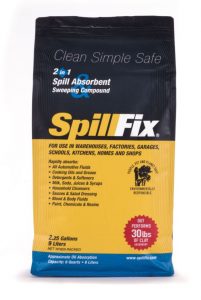 SpillFix 2-in-1 All Purpose Absorbent and Sweeping Compound is derived from from coconut husk fiber.
