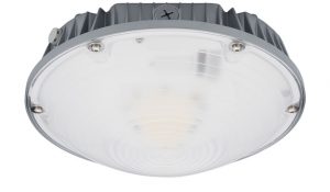 Family of round LED Garage Light fixtures delivers over 130 lumens per watt of illumination.