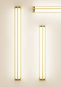 The Metropolis Wall Sconce is a cylindrical LED wall sconce can be mounted vertically or horizontally.