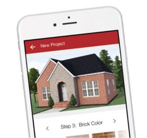 The My Designs app provides the ability to see how a home would look with different brick and stone selections.
