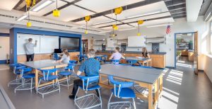 The retrofitting of 18 science classrooms and a small group-study area encompassed 32,523 square feet of interior space