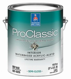 The ProClassic Interior Waterbased Acrylic-Alkyd Enamel is now available in satin and semi-gloss sheens.