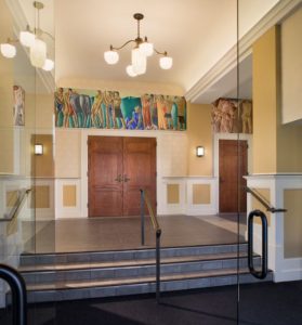 Conti murals from the 1930's were removed, restored, and remounted in the lobby.
