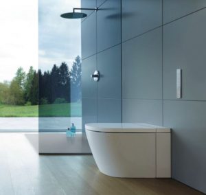 The SensoWash i is a fully integrated shower-toilet.