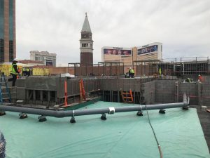 The Venetian undergoes a rooftop pool deck renovation project which includes five interconnected pools.