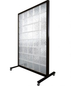 Line of Acrylic Block Rolling Privacy Panels allow light to flow through while protecting privacy.