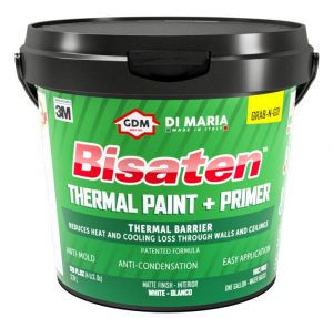 Bisaten Thermo Paint & Primer is non-toxic, free of volatile organic compounds and packaged in recyclable containers.